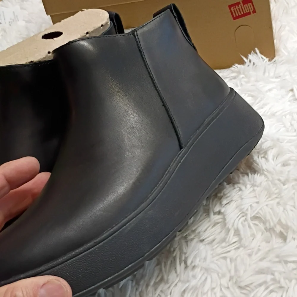 Fitflop F-Mode Leather Platform Zip Ankle Boots Women's Sz 8.5  EU 40 🆕 - Picture 9 of 11